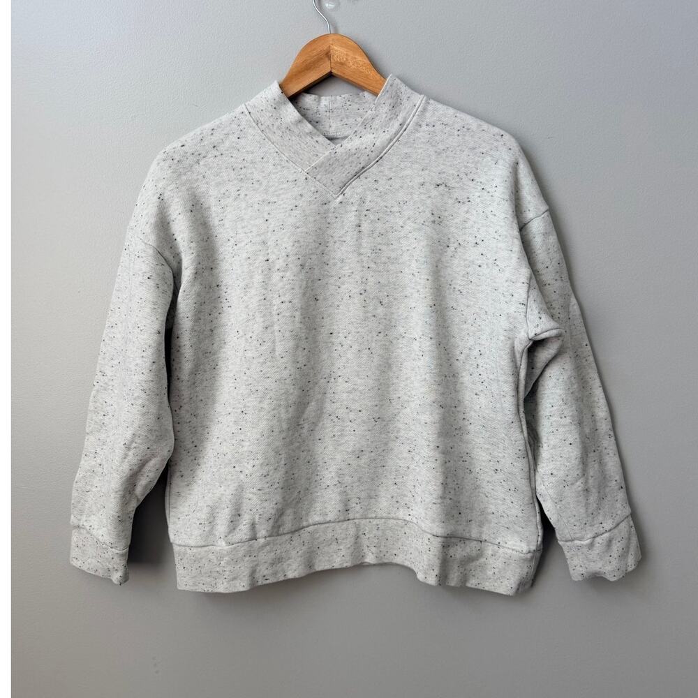 Madewell MWL Betterterry Pullover Sweatshirt Heather Gray Organic Cotton Small